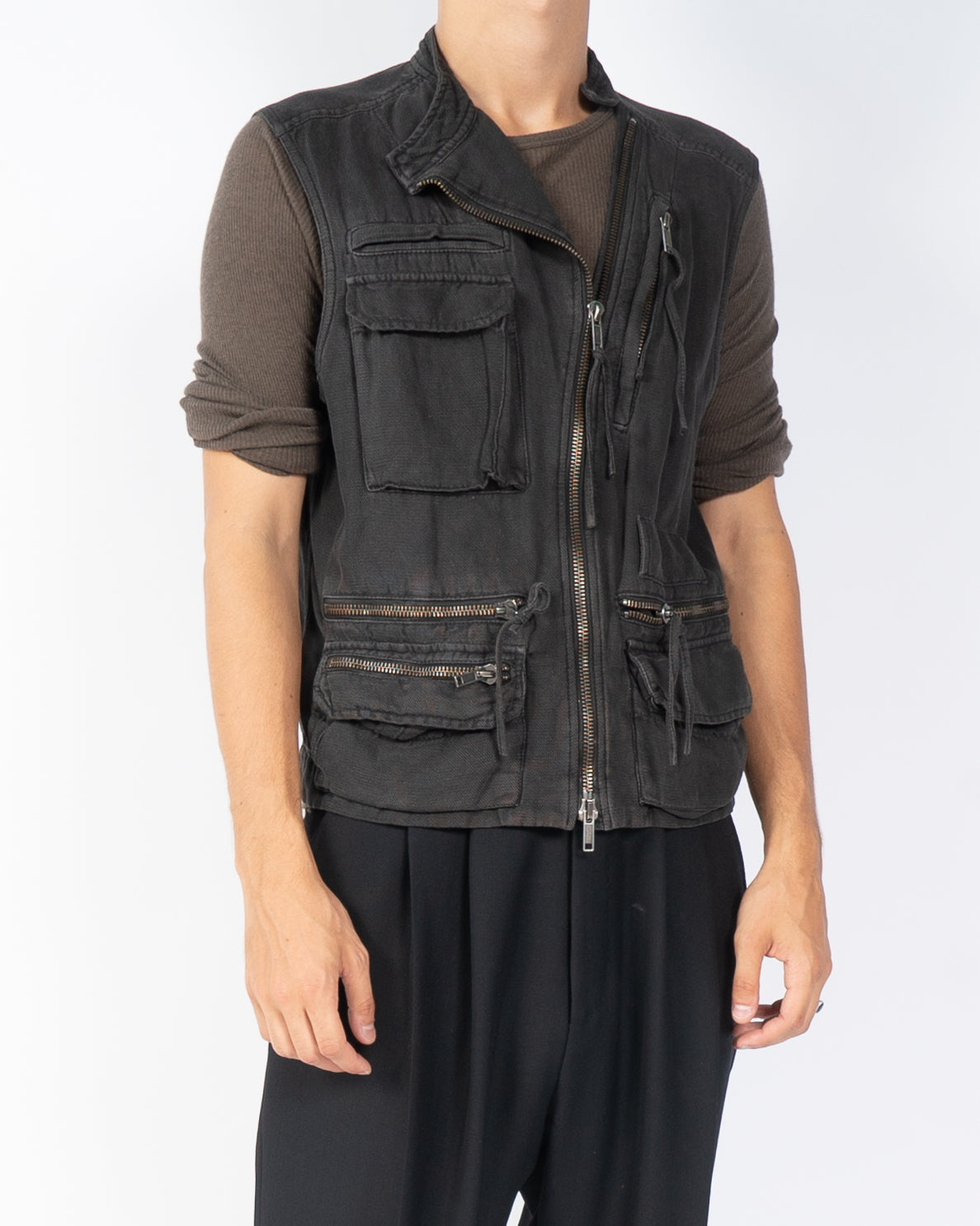 SS16 Washed Cotton Army Runway Vest