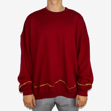 Load image into Gallery viewer, Red Oversized Embroidered Crewneck