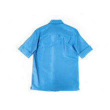 Load image into Gallery viewer, SS17 Blue Inside Out Silk Jacquard Short Sleeve Shirt