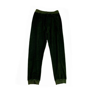 FW18 Dark Green Baggy Velvet Sweatpants