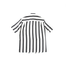 Load image into Gallery viewer, SS17 Black Striped Short-Sleeve Silk Shirt