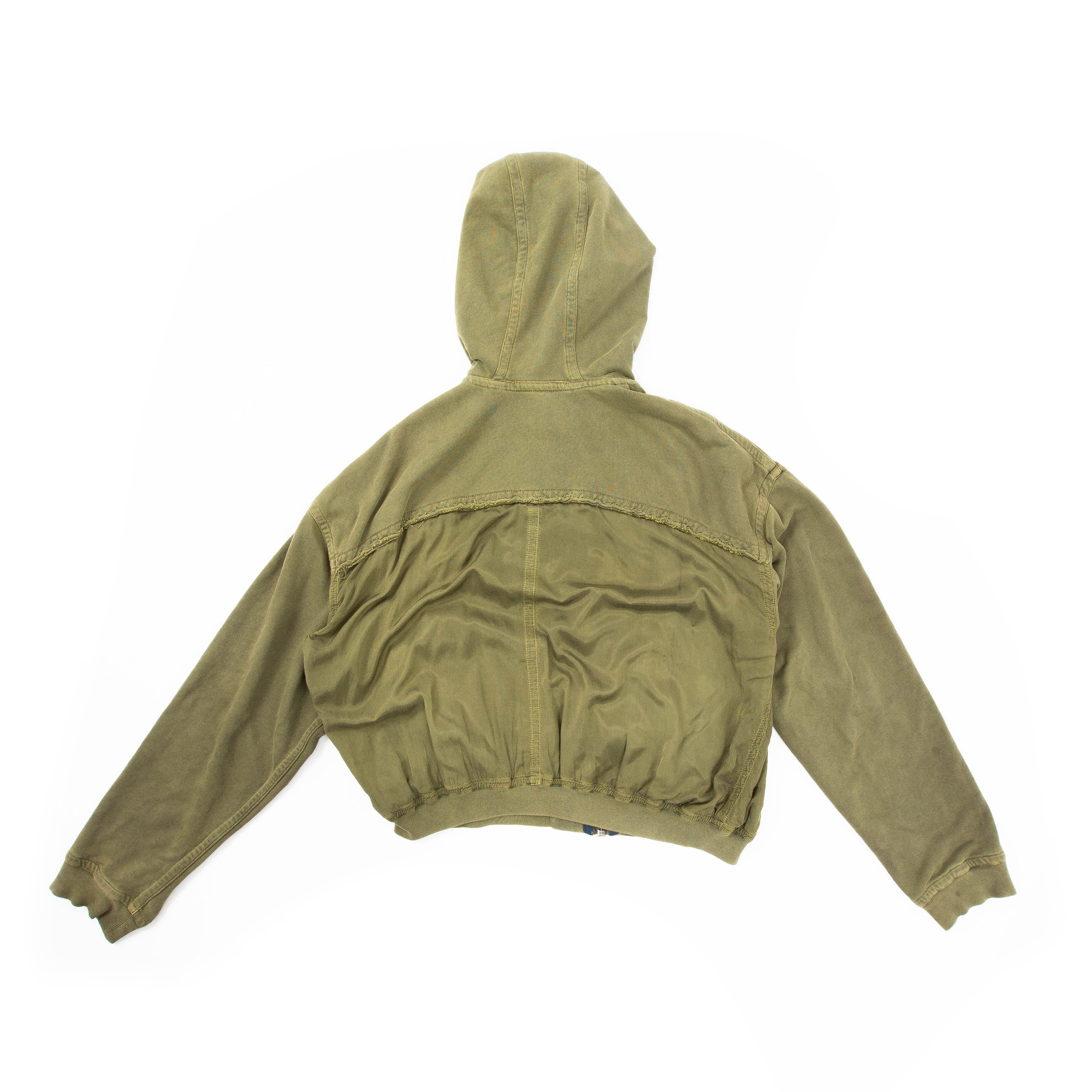 SS17 Green Raw Edge Hoodie