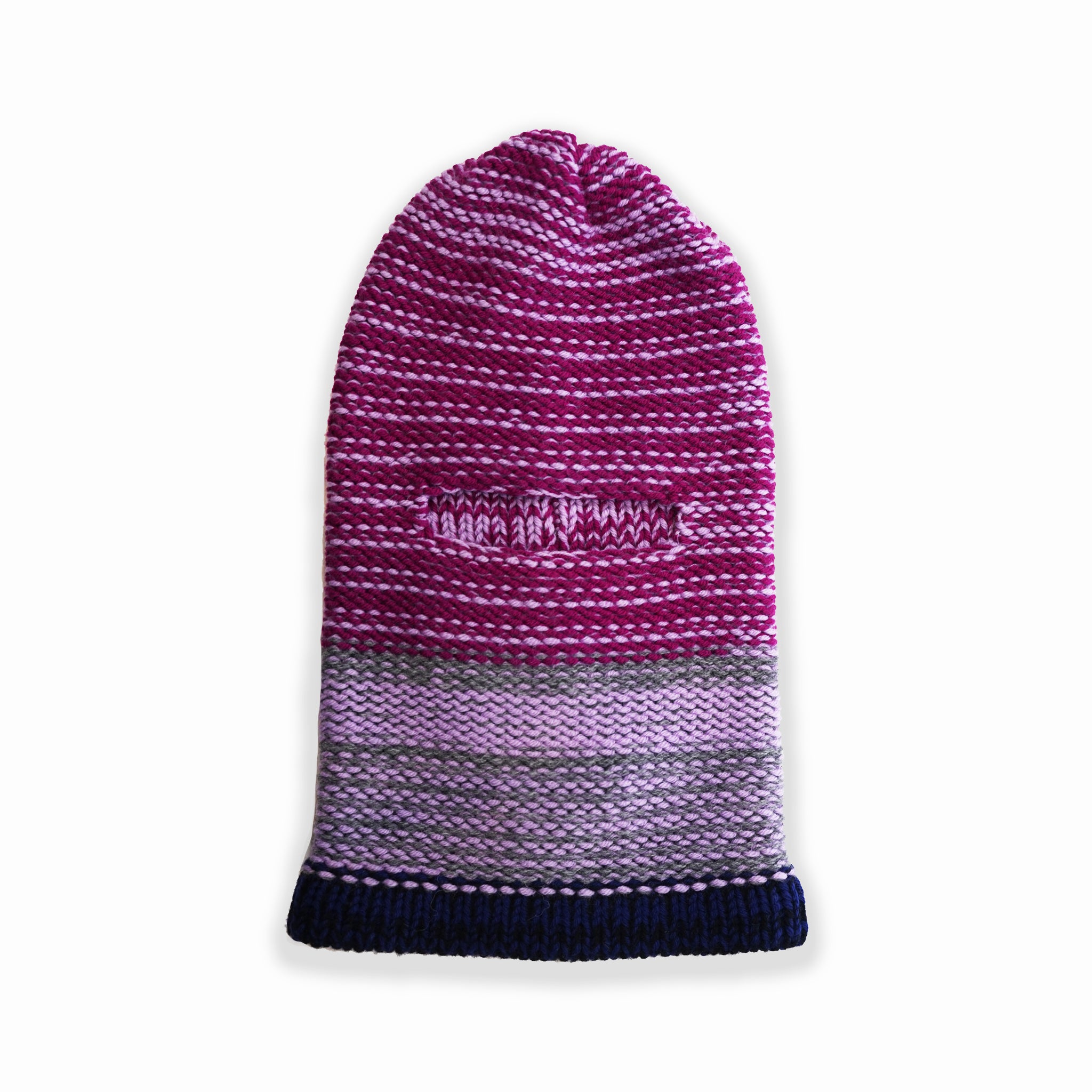 Chapeau Purple Balaclava pour femmes, produit fait à la main