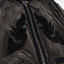 Load image into Gallery viewer, FW17 Tribal Leather Patch Velvet Bomber