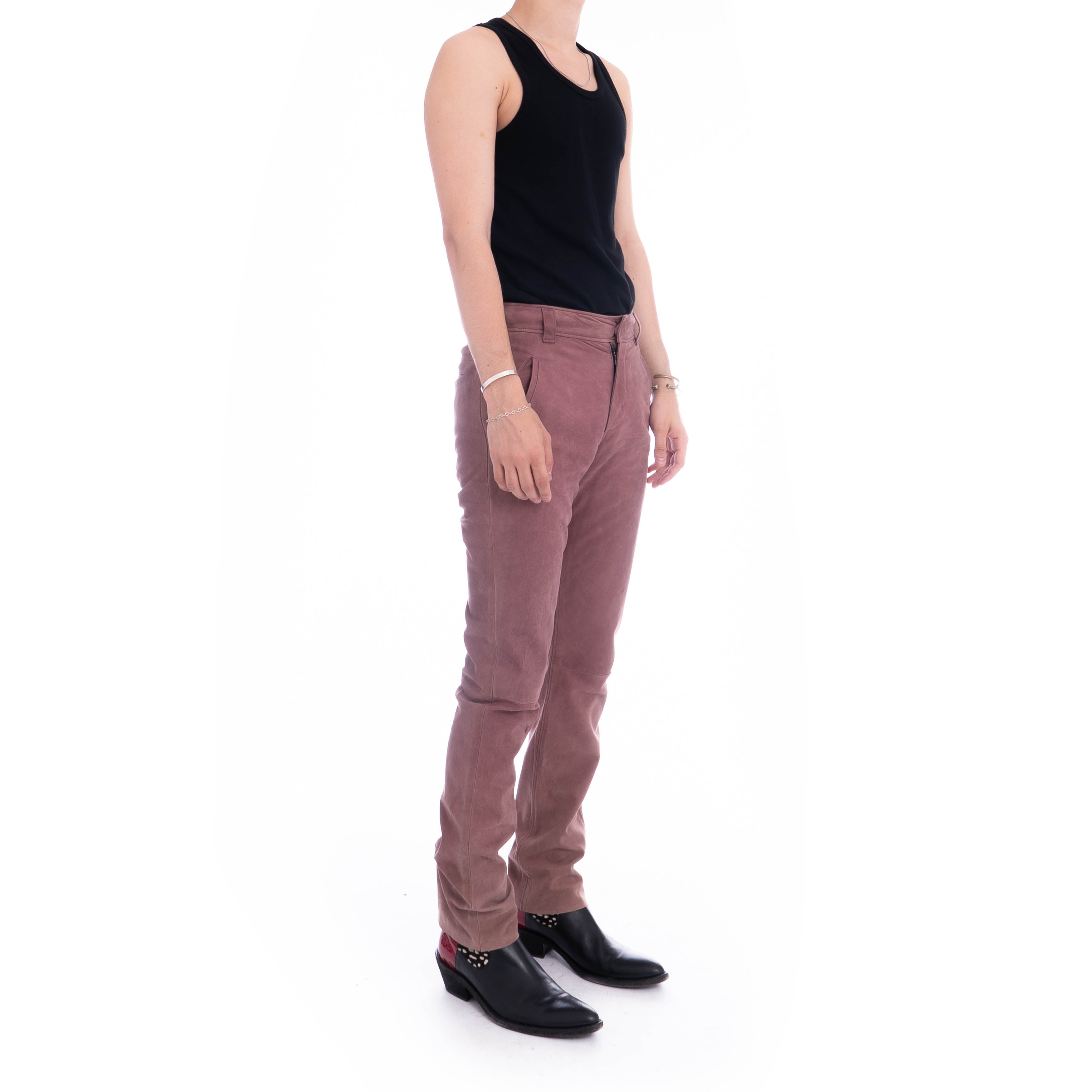 SS11 Rose Lamb Leather Trousers