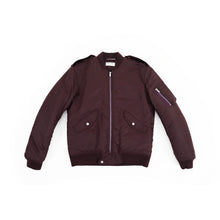 Load image into Gallery viewer, Burgundy Military Bomber Jacket