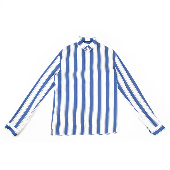SS17 Opium Striped Long-sleeve Silk Shirt