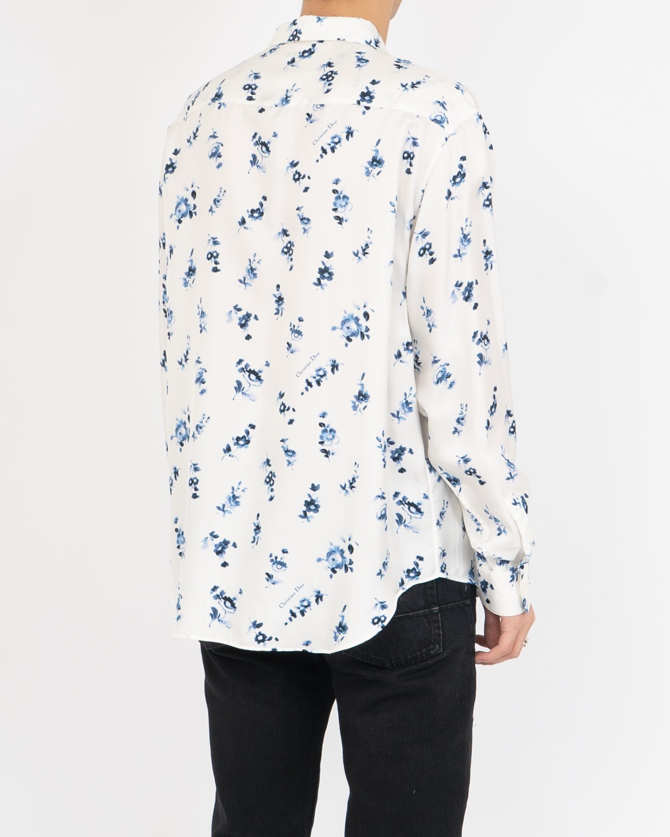 White KAWS Floral Silk Shirt – Backyardarchive