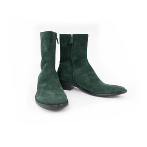SS19 Green Suede Boots Samples