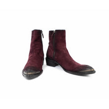 Load image into Gallery viewer, FW17 Burgundy Metal Toe Boots