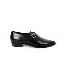 Load image into Gallery viewer, Jacno Black Leather Buckle Loafer